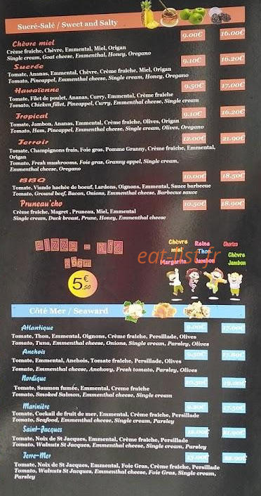 Le chalet à Pizzas — carte page 2
