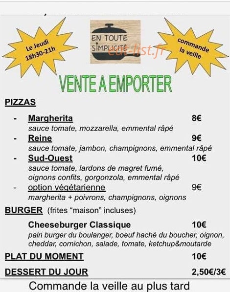En toute simplicité — carte page 1