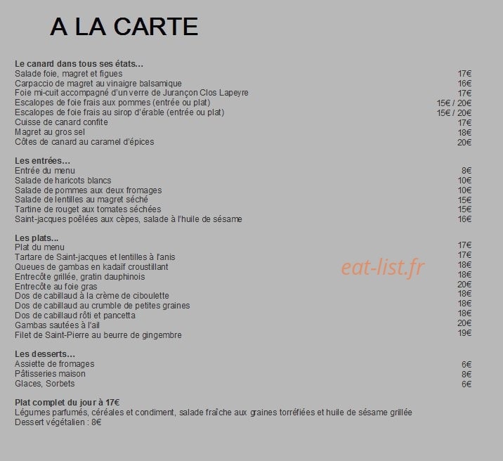 La Maison sur la Place — carte page 1