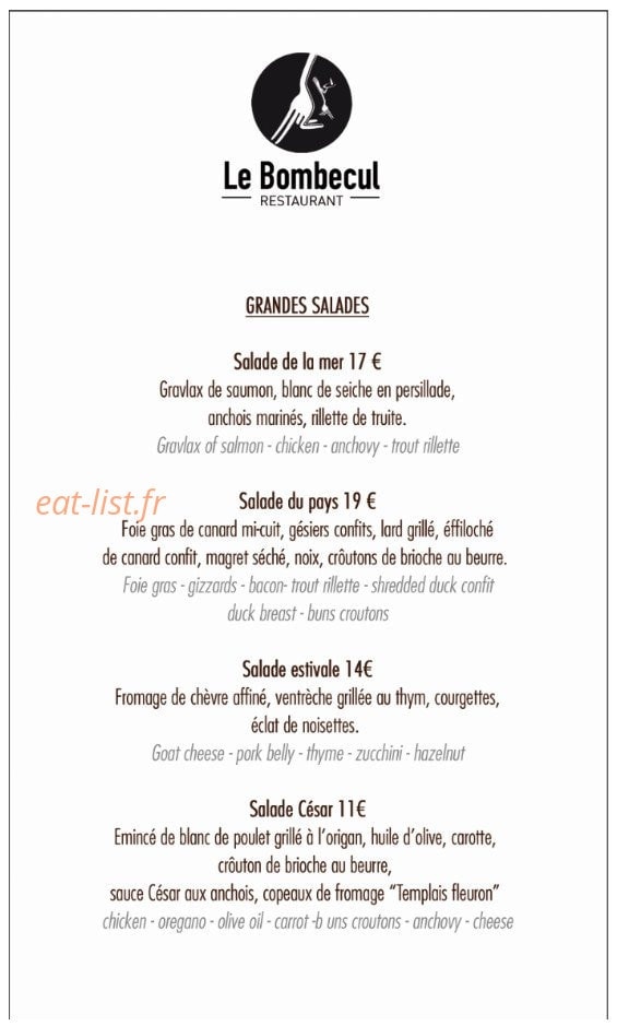 Le Bombecul — carte page 1