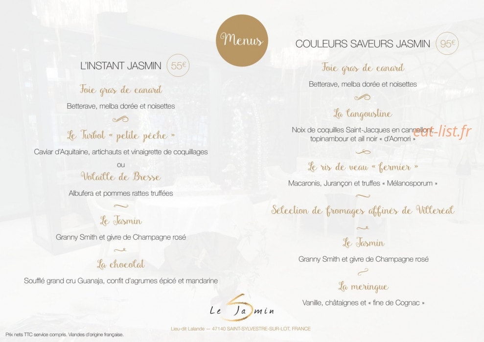Carte et menu de Le Stelsia à Saint Sylvestre sur Lot — Les menus