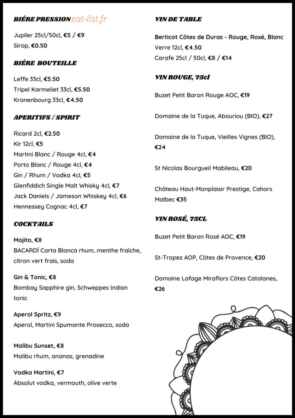 The Spice Kitchen — carte page 2