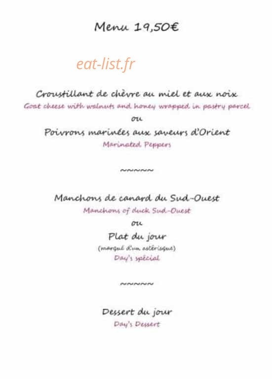 La Grappe de Raisin — carte page 1