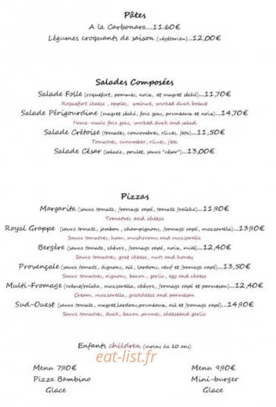 La Grappe de Raisin — carte page 4