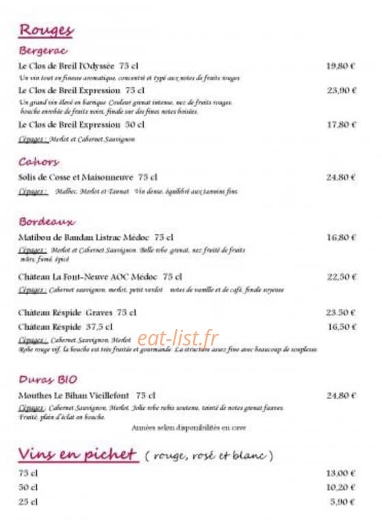 La Grappe de Raisin — carte page 5