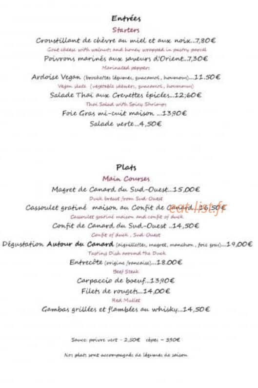 La Grappe de Raisin — carte page 3