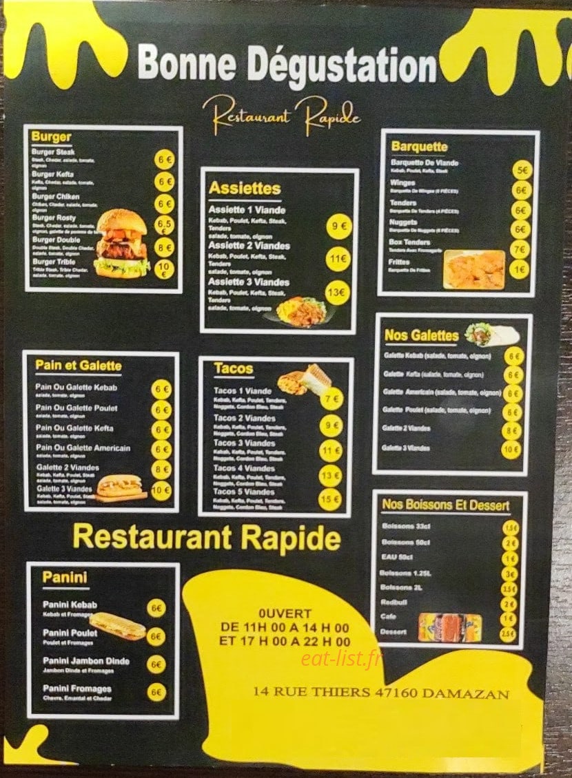 Bonne Dégustation — carte page 3