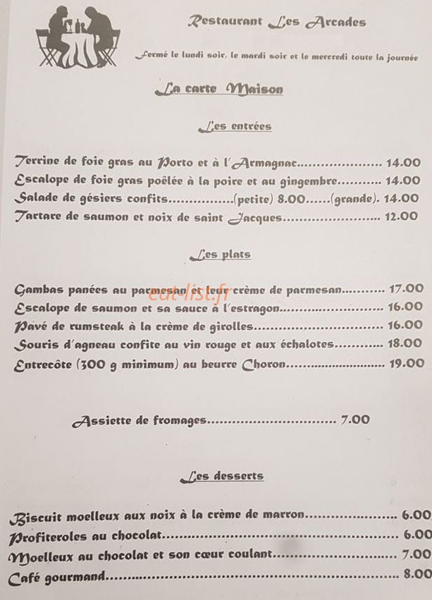 Les Arcades — carte page 1
