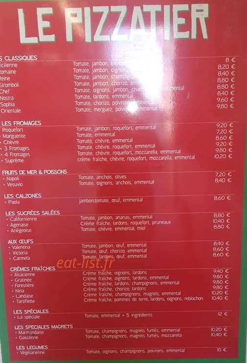 Le Relais Puchois — carte page 1
