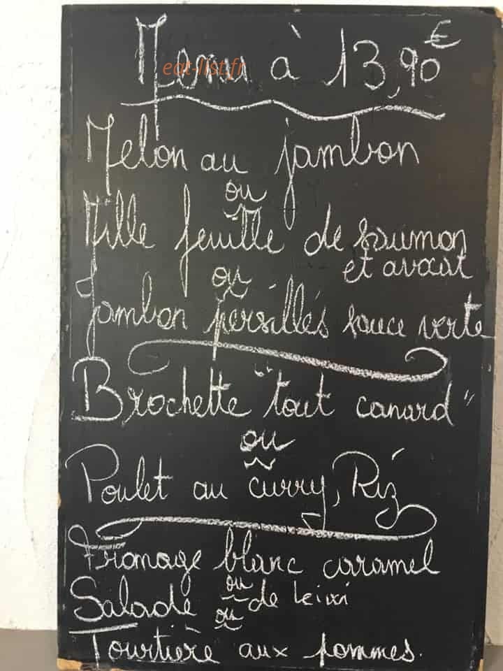 Carte et menu de La Bonne Franquette à Villefranche du Queyran — Exemple de menu