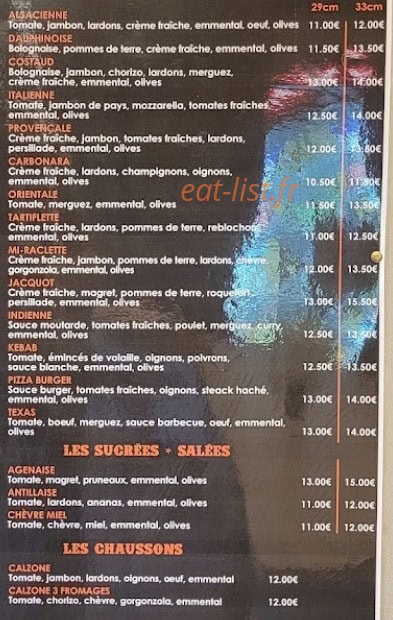 Pizza Shop — carte page 2