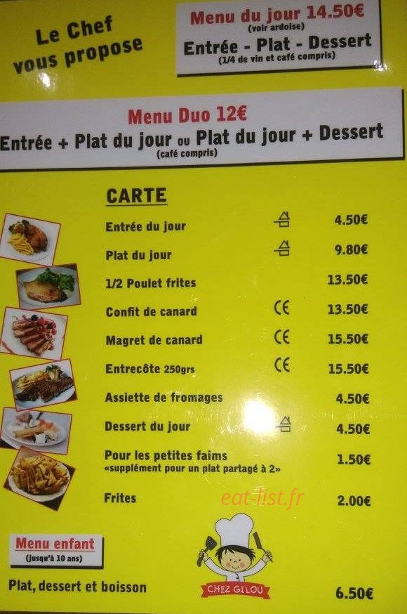Brasserie Gilou et Déde — carte page 2