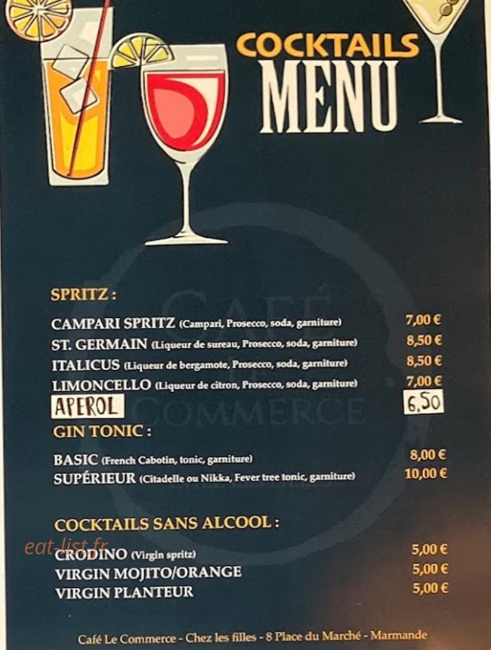 Café Le Commerce — carte page 2