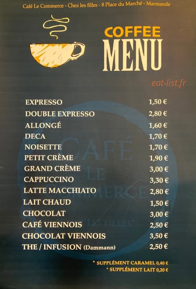 Café Le Commerce — carte page 5