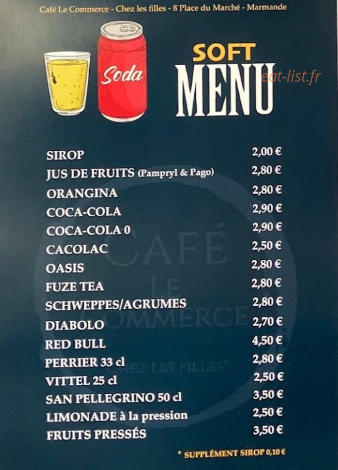 Café Le Commerce — carte page 3