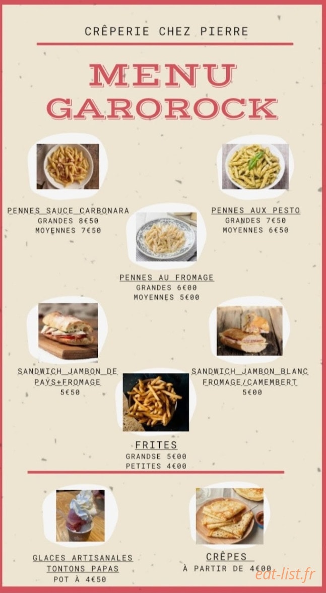 Chez Pierre — carte page 1