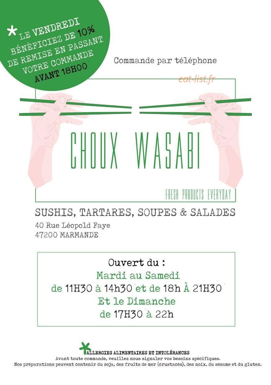 Choux Wasabi — carte page 1