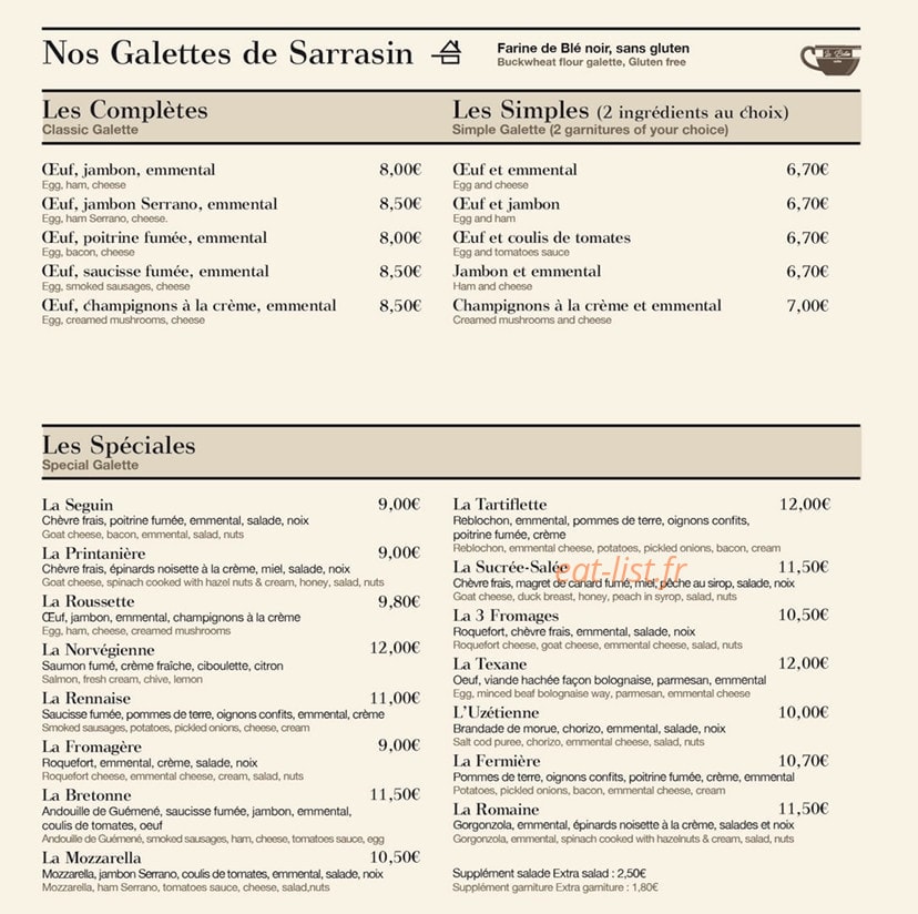La Bolee — carte page 1