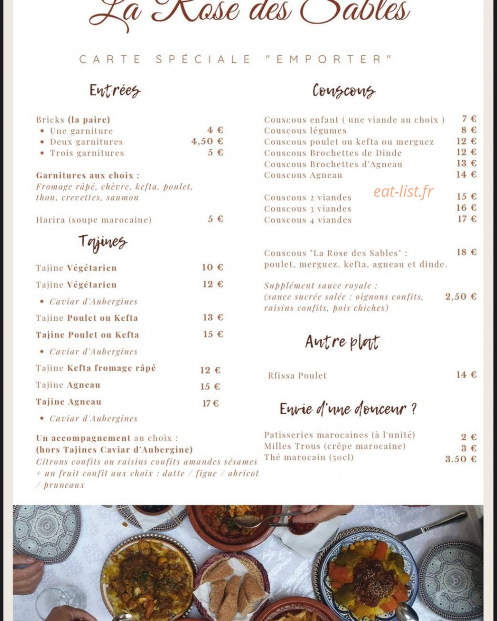 La Rose des Sables — carte page 1