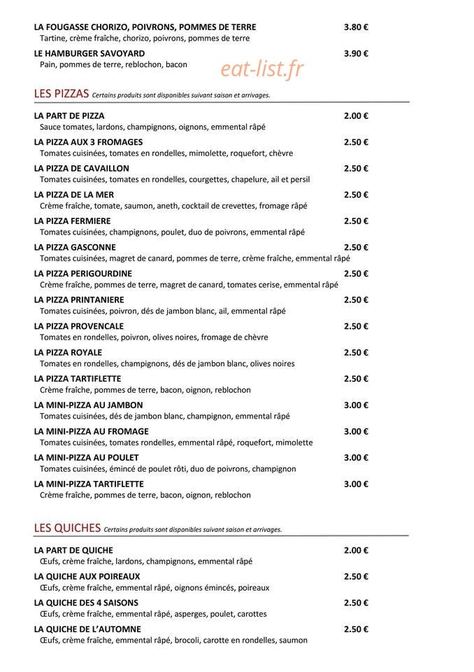 Le fournil gascon — carte page 5
