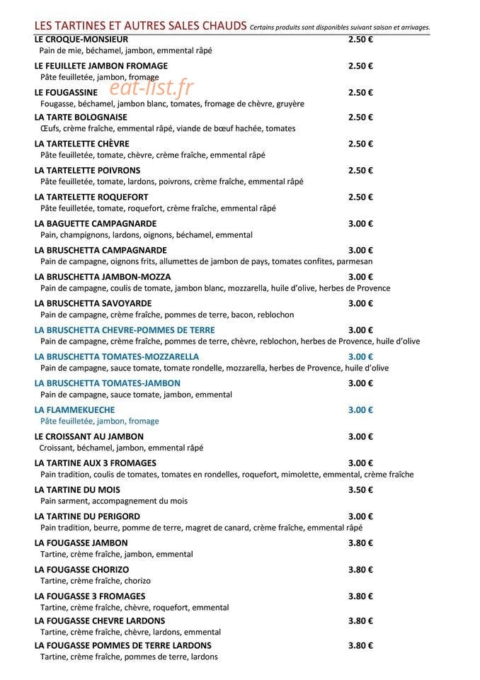 Le fournil gascon — carte page 4