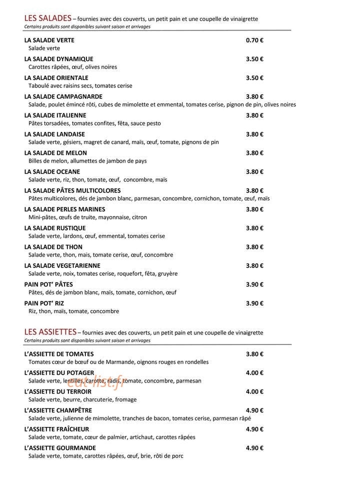 Le fournil gascon — carte page 6