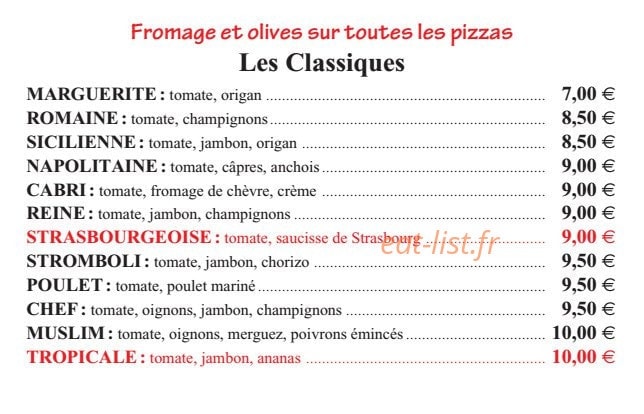 Le Pizzatier — carte page 2