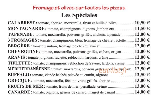 Le Pizzatier — carte page 3