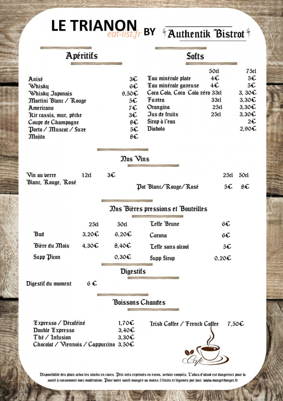 Le Trianon — carte page 2