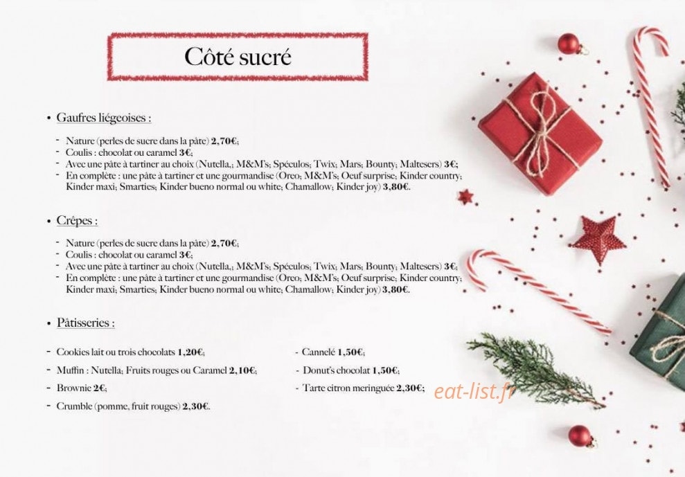 Planet Coffee Shop — carte page 2