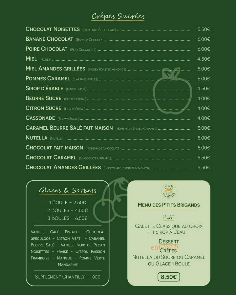 Crêperie des Halles — carte page 4