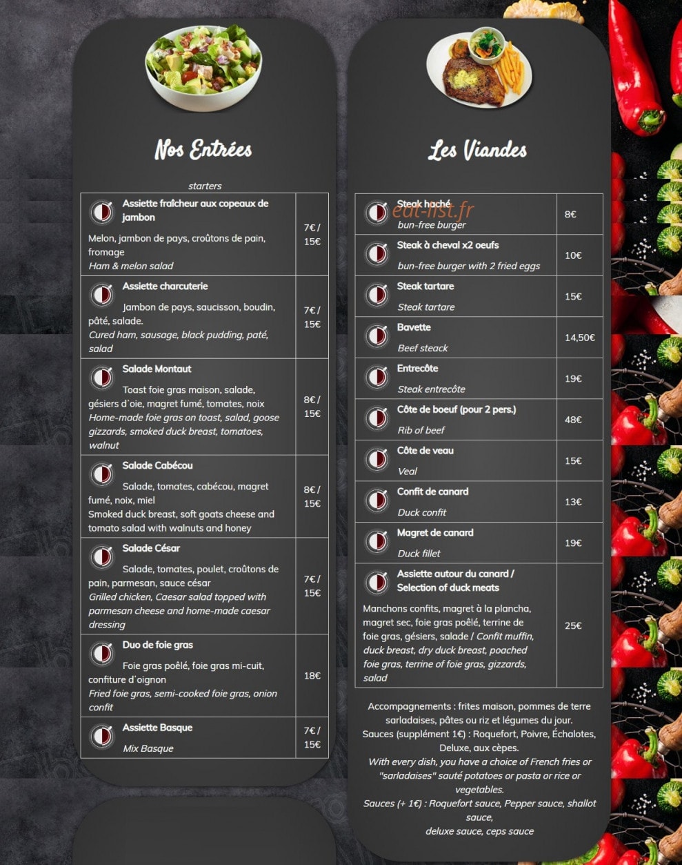 Le Moderne à Villereal - menu et photos