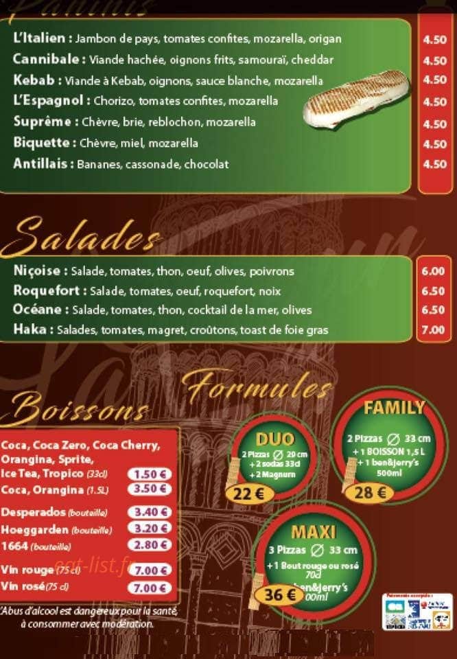 La tour de pizz — carte page 4