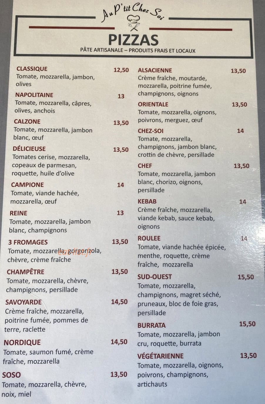 Chez Soi — carte page 1