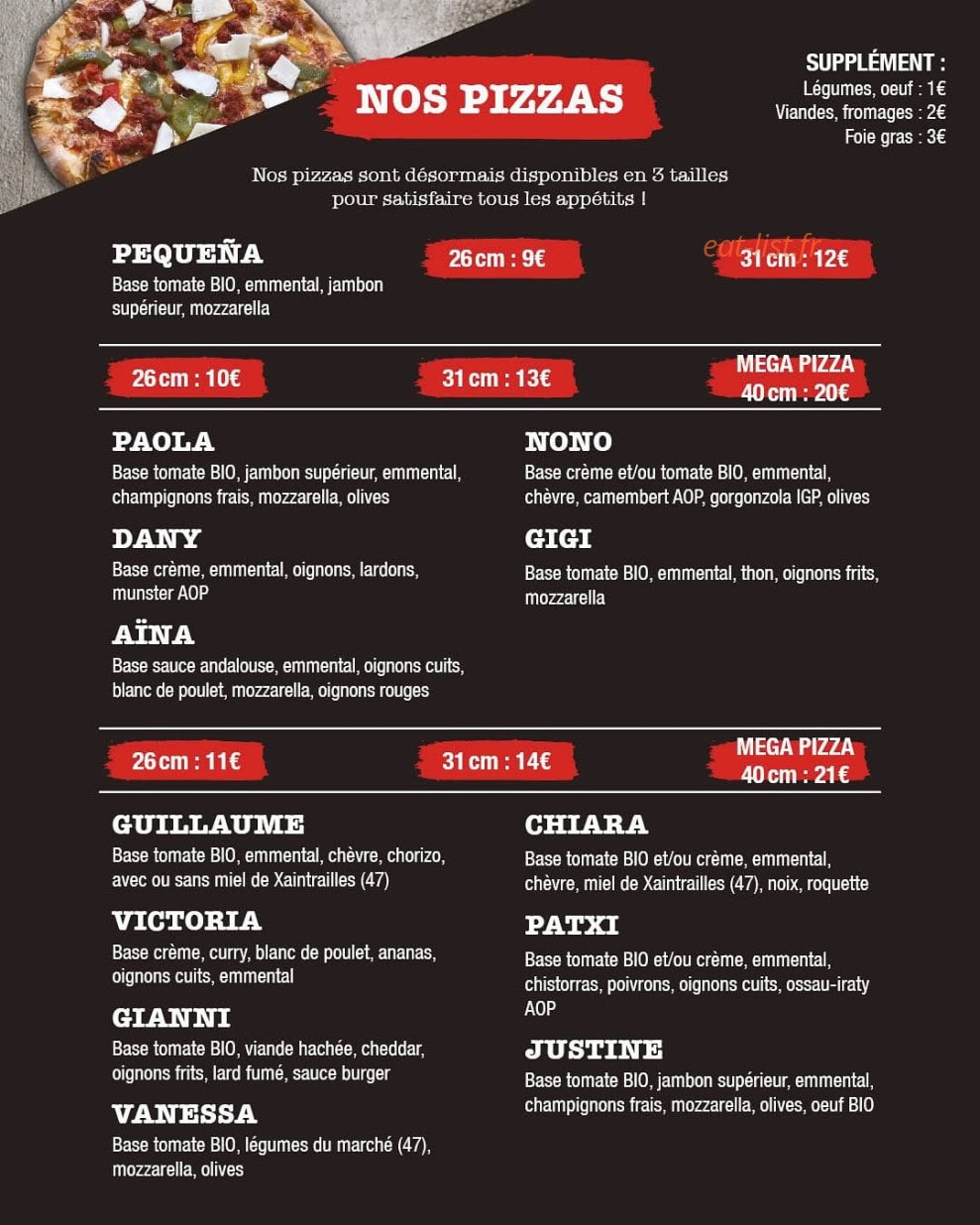 Dix10.pizza — carte page 2
