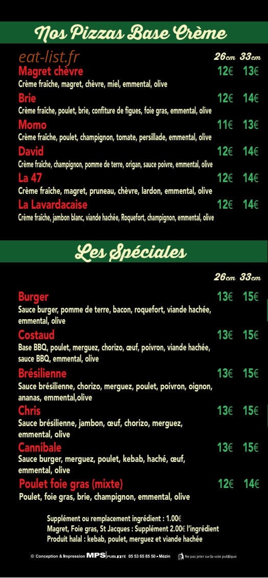 Pizz'Buffet — carte page 5