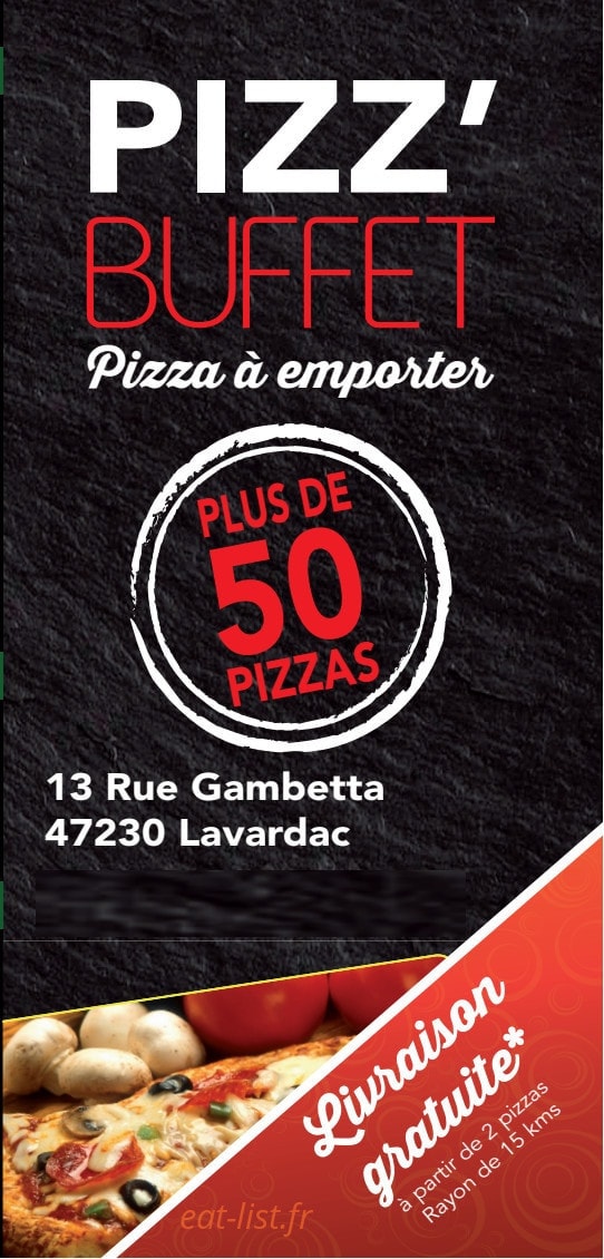 Pizz'Buffet — carte page 1