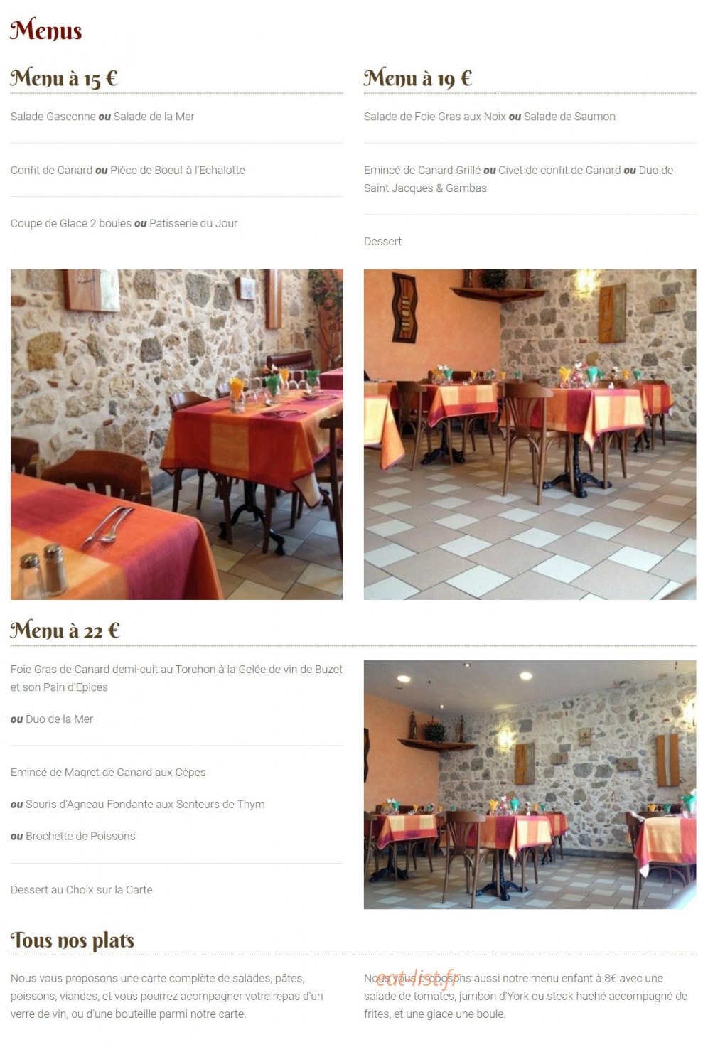 Café des Maronniers — carte page 2
