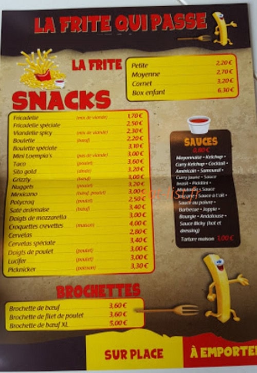 La frite qui passe — carte page 1