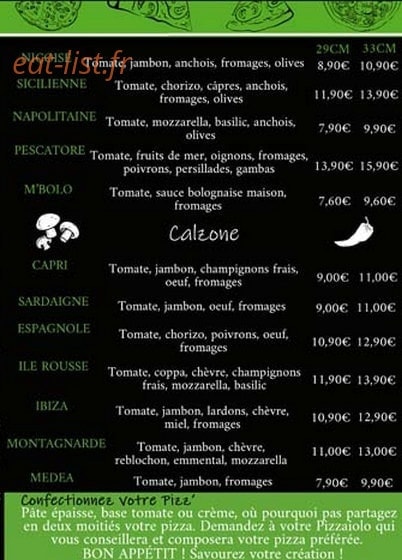 La Pizz au Feu de Bois — carte page 4