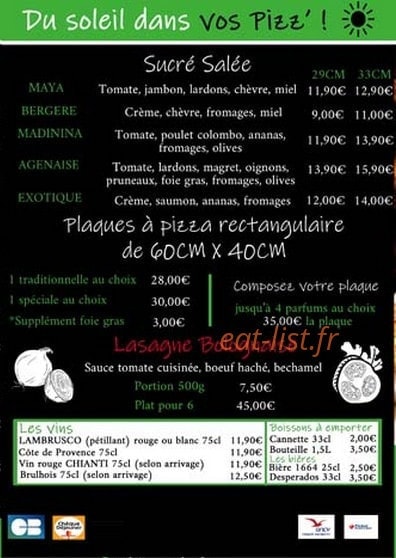 La Pizz au Feu de Bois — carte page 6