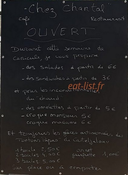 Chez Chantal — carte page 1