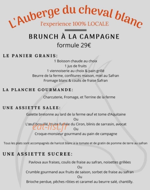 L'Auberge du cheval blanc — carte page 2