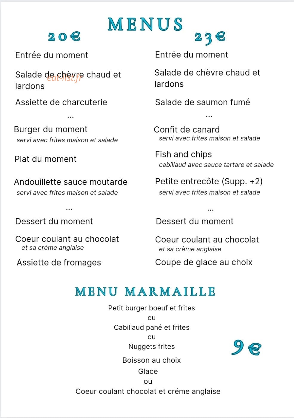 C' Le Snack — carte page 2