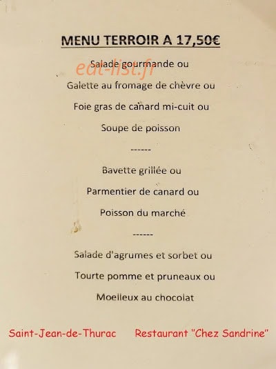 Chez Sandrine — carte page 1