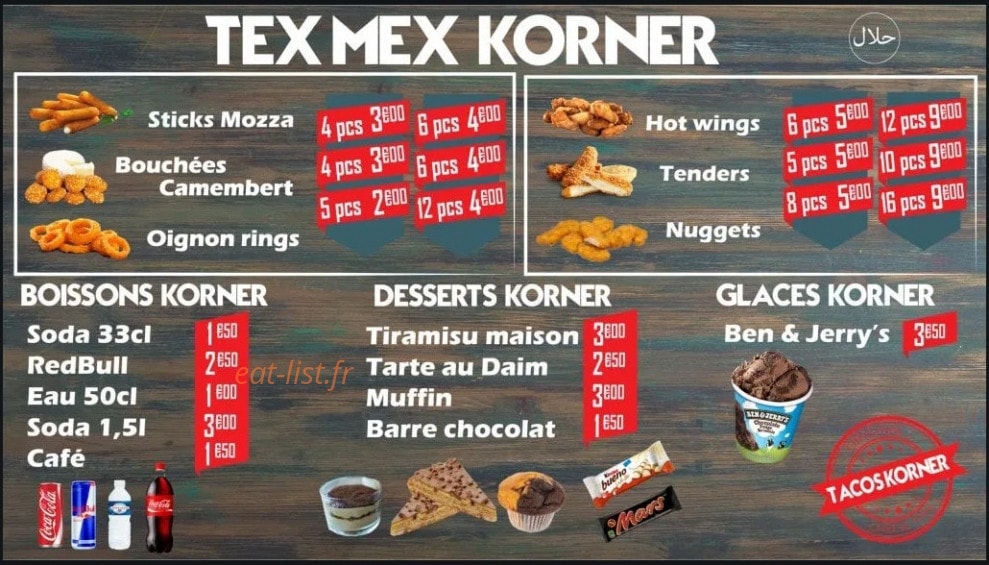 Tacos korner — carte page 3