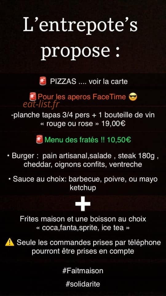 L’entrepote’s — carte page 3