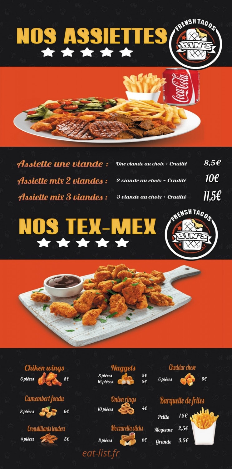 Bin's Pizza — carte page 5