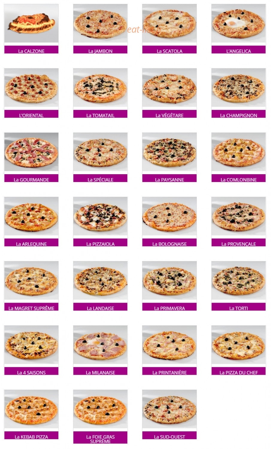 Carnaval Pizza — carte page 2