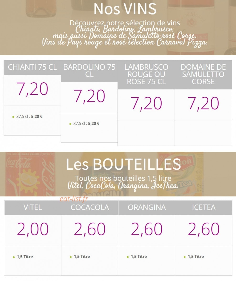 Carnaval Pizza — carte page 3
